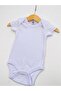100% Organic Cotton 5-Piece White Short Sleeve Baby Bodysuit - 5