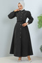 6801 Hijab Denim Dress Black - 3