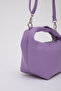 Lilac Shk94 Faux Leather Zipper Compartment Snap Strap Hand Arm and Shoulder Bag L:16 E:26 W:13 cm - 5
