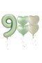 Best Water Green Color Number Heart Foil Balloon Set Age 9