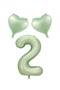 Best 2 Year Old Water Green Color Number Heart Foil Balloon Set
