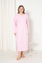 100% Cotton Combed Long Sleeve Plus Size Mother's Nightgown 052