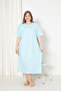 100% Cotton Combed Cotton Short Sleeve Plus Size Mother's Nightgown 051