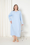 100% Cotton Combed Long Sleeve Plus Size Mother's Nightgown 052 - 3