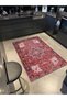 Traditional and Geometric Decorative Woven Base Carpet in Red and White Colors Miravip16 - 3