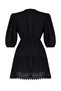 Black Mini Woven Lace Detail 100% Cotton Beach Dress Tbess24El00116 - 9