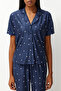 Navy Blue Heart Knitted Pajamas Set THMSS24PT00286 - 4