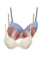 Brown-Multicolor 3-Pack Micro String Strap Padded/Push-Up Knitted Bra Thmss24Su00053 - 9