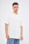Basic Krem Beyaz Oversize Tişört - 3