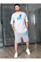 Men's Oversize Shorts and T-Shirt Set - Ken Printed - 3