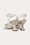 Straw Knit Ingrid Heeled Leather Sandals - 4