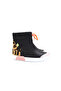 Teddy Zippered Thermo Non-Slip Sole Children's Boots BLACK WHITE - 3