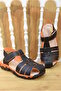 (arzen) Orthopedics Thermo Non-Slip Sole Closed Toe Velcro Boys' Sandals Black Turquoise