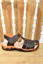 (arzen) Orthopedics Thermo Non-Slip Sole Closed Toe Velcro Boys' Sandals Black Turquoise - 4