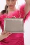 Gold Color Plaster Model Eye-Catching Evening Dress Portfolio Clutch Women's Bag New Season - 4