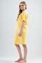 Women's Yellow Cotton Collar Buttoned Short Sleeve Maternity Nightgown - 4