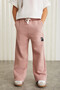 LUCIELLE-GRM24034 75% cotton 25% polyester rostered thread with ornamental label girl's flare pantalon Pud - 4
