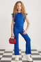 Delıla Girl's Crew Neck Sleeveless Blue Top and Bottom Set