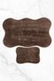 2-Piece 80x140 50x70 Cm Large Size Bath Mat Set Non-Slip Base Toilet Seat Set 80X140 BROWN