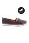 Women's Flat Comfort Shoes Navy Blue Genuine Leather 914143246