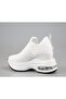 24Y300-8 Wedge Heel White Women's Sneakers - 2