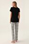 SOFT TEXTURED CYCLET COLLAR SHORT SLEEVE WOMEN'S PAJAMAS SUIT 2897 - 5