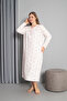 100% Cotton Seasonal Long Sleeve Combed Plus Size Mother's Nightgown 132 - 3