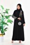 Quality Luxury Abaya Dubai Silk Fabric Hand Embroidered Lace Arabic Exclusive Feraje Abaya - 4