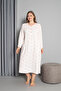 100% Cotton Seasonal Long Sleeve Combed Plus Size Mother's Nightgown 132 - 2