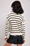 Women's Striped Polo Collar Knit Sweater - 5
