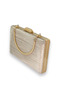 Gold Color Imported Laser Patterned Striped Metal Handle Evening Dress Evening Bag Engagement Wedding Invitation Prom - 4
