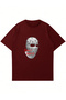 Unisex Mask Don't Worry Printed Crew Neck Oversize T-Shirt