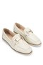 Women's Genuine Leather Beige Loafer Shoes - 2