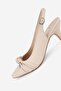 WOMEN'S BEIGE GENUINE LEATHER NUMBER 35-41 THIN HEEL SHOES - 6