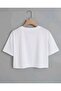 Happy Daisy Printed Women's Oversize Crop T-shirt - 2
