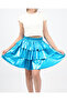 Girl's Elastic Waist Metallic Shiny Sparkly 3-Layer Ruffled Skirt - 2