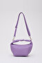 Lilac Shk94 Faux Leather Zipper Compartment Snap Strap Hand Arm and Shoulder Bag L:16 E:26 W:13 cm - 4