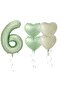 Best Water Green Color Number Heart Foil Balloon Set Age 6