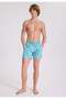 Blue Pool Printed Regular Fit Men's Swim Shorts WMICON - 3