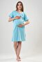Women's Short Sleeve Turquoise Maternity Tunic C7T1N0402