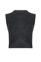 Black Slogan Printed Stone Detailed Washable Relaxed/Comfortable Fit Knitted Tank Top TWOSS24AL00045 - 8