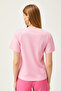 Women's Pink Crew Neck Basic T-Shirt TSH-19000774 - 6