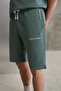 Colombia Men's 2-Piece Set Comfort Fit Relaxed Cut Text Embroidered Brushed-Free Green Tracksuit Set - 5