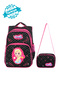 Black Spotted Ice Girl Patterned Orthopedic Primary School Bag with Lunch Bag