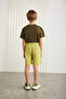 CLIFFORDGRM24009 Cotton Corded Elastic Waist 2-Piece Pistachio green - Black Shorts - 3
