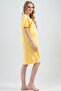 Women's Yellow Cotton Collar Buttoned Short Sleeve Maternity Nightgown - 3