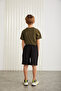 CLIFFORDGRM24009 Cotton Corded Elastic Waist 2-Piece Pistachio green - Black Shorts - 4