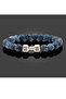 Dumbell Figured Crab Agate Natural Stone Unisex Body Building Bracelet