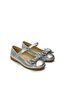 Linda- Special Day Silver Vegan Girl's Ballerinas with Bow - 4
