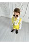 Yellow Short Salopet And White Shirt Set Boys Girls Holiday Special Daily Children's And Baby Clothing - 5